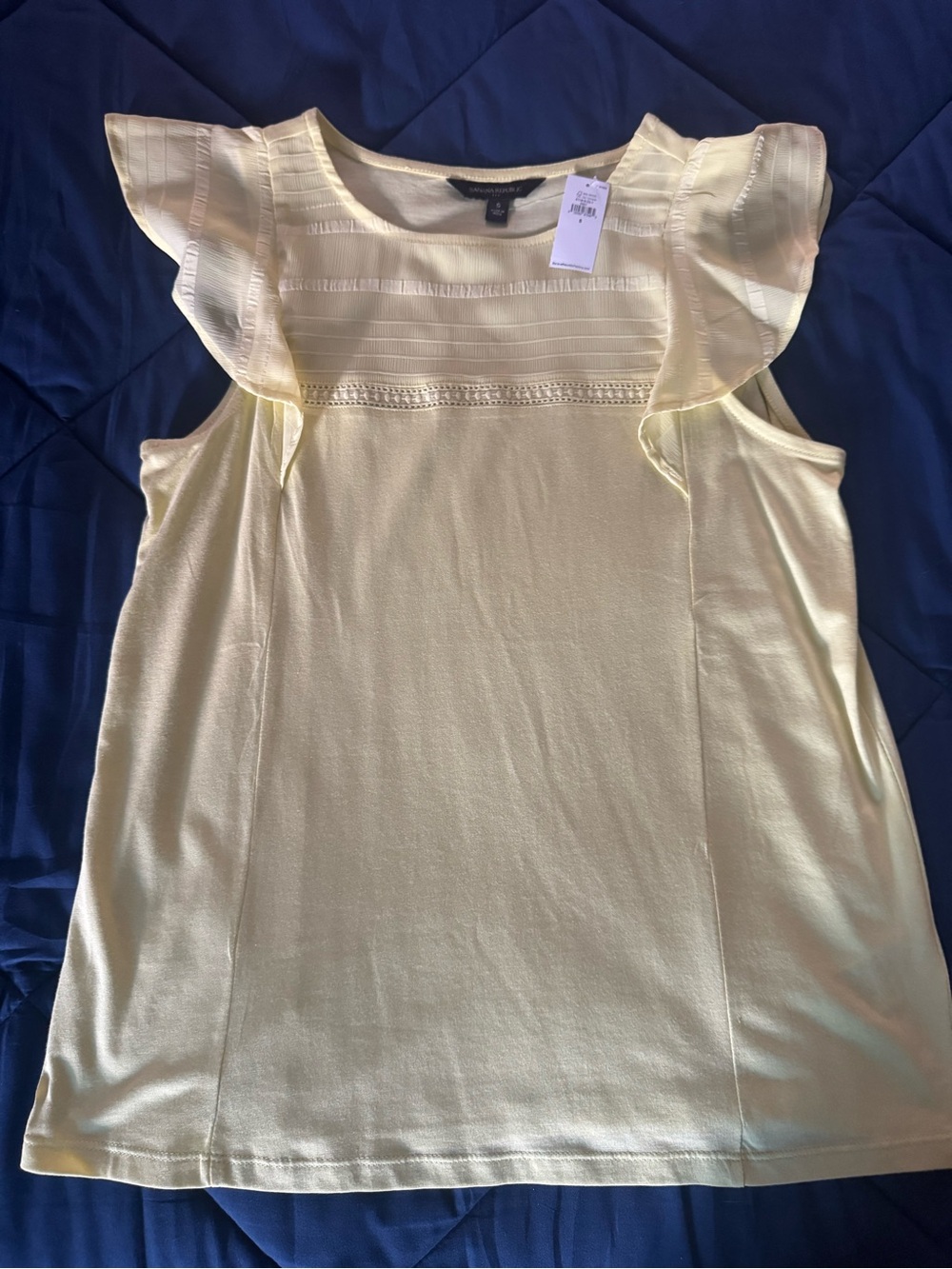 Banana Republic Flutter Sleeve Women’s Pale Yellow Top